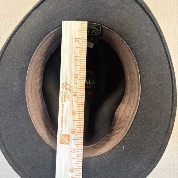 Scala Dorfman Pacific 100% Wool Felt Brown Hat Small Very Good Condition Fedora - Picture 8 of 9